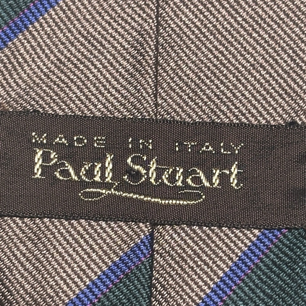Vintage Paul Stuart Rep Silk Neck Tie Made In Italy Preppy - Picture 5 of 5